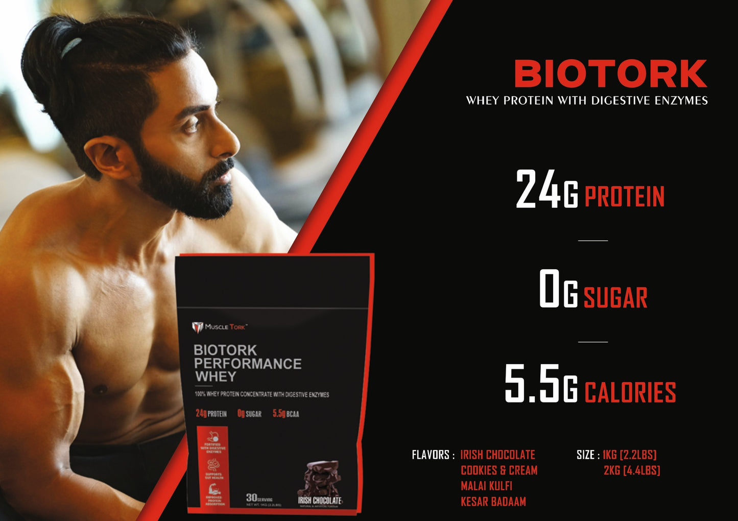 MuscleTork BioTork Performance Whey Protein With Digestive Enzymes