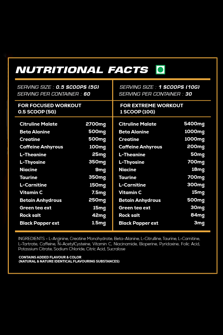 MuscleTork Predator Intense Pre-Workout, 300g, 60 Servings