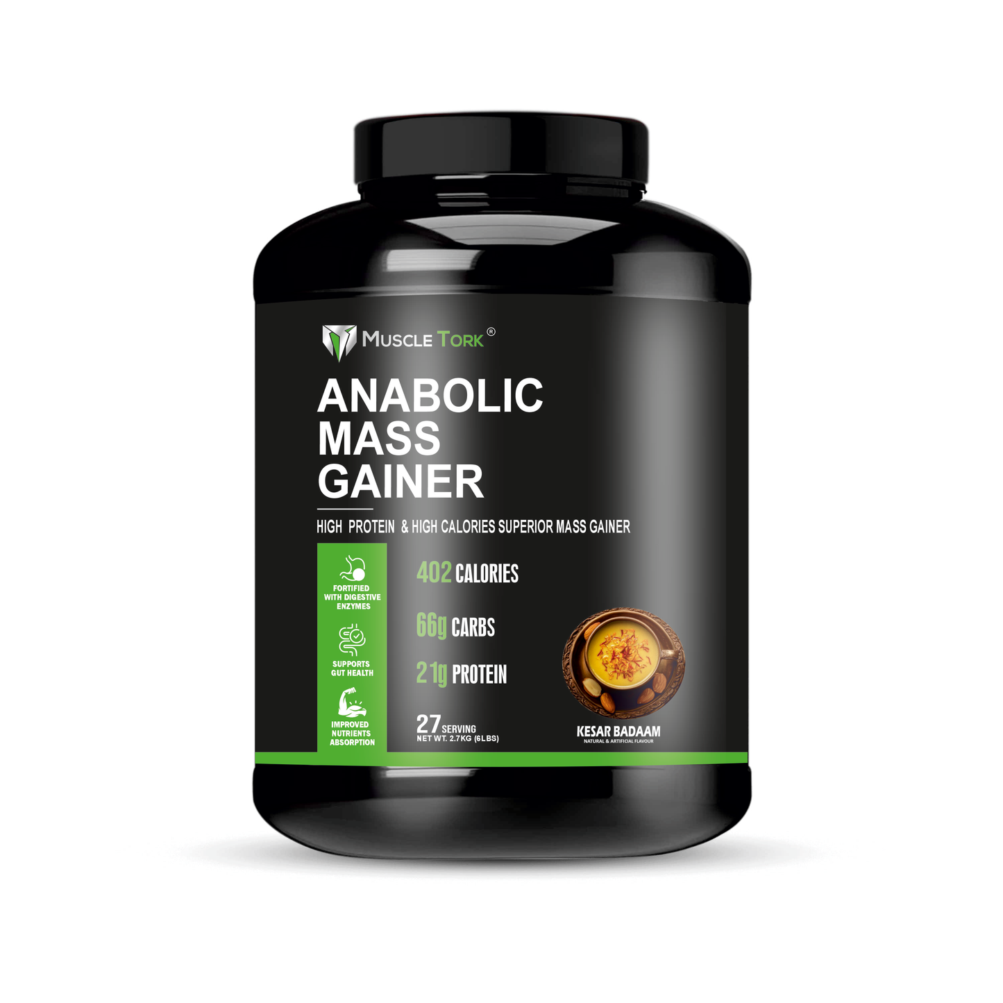 MuscleTork Anabolic Mass Gainer High Protein High Calories Superior Mass Gainer Powder