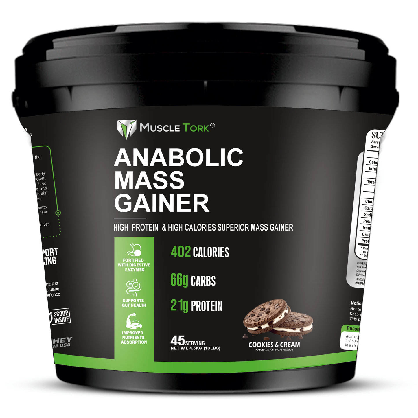 MuscleTork Anabolic Mass Gainer High Protein High Calories Superior Mass Gainer Powder