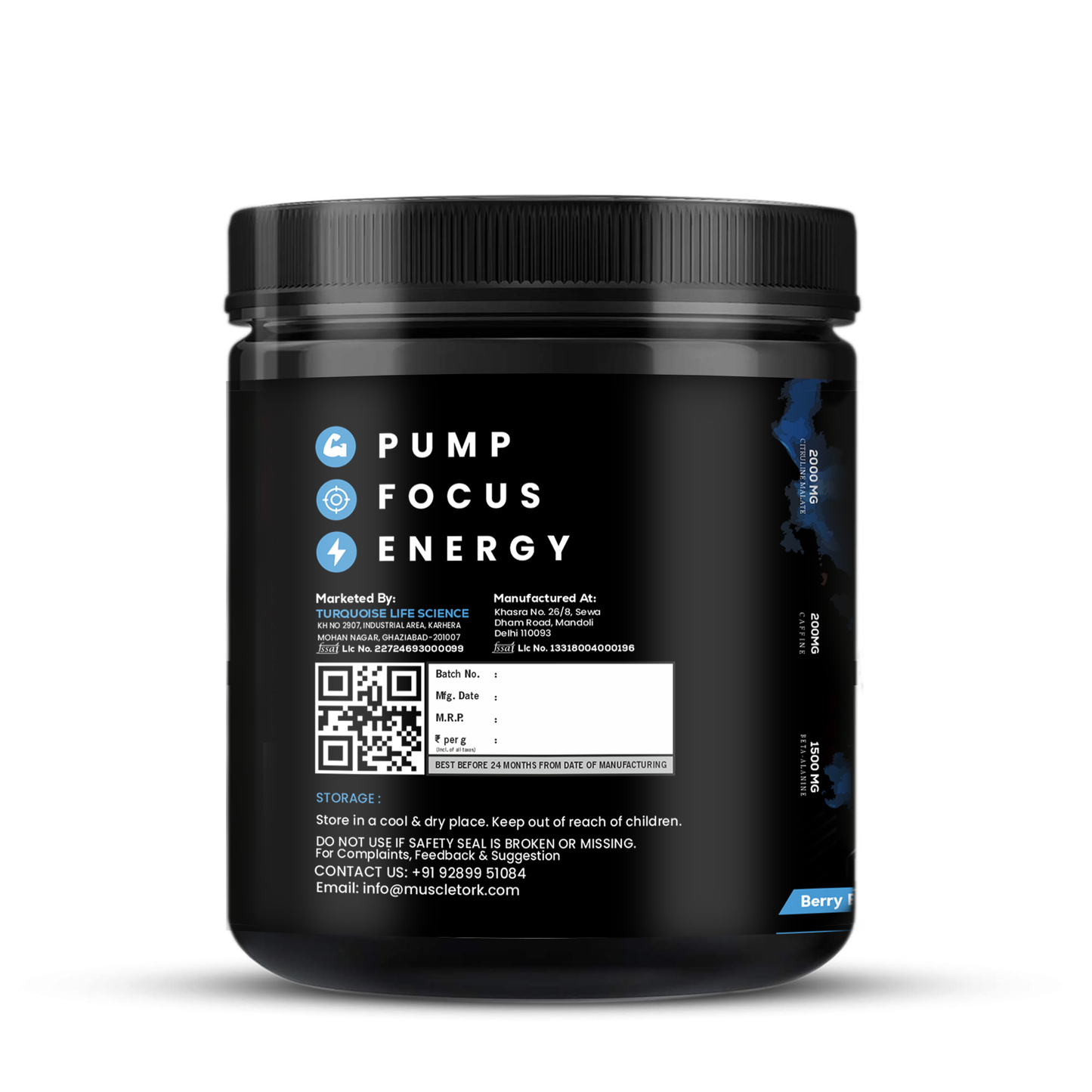 MuscleTork REBEL Intense Pre-Workout | 30 Servings | Energy, Focus, Pump & Performance Boost