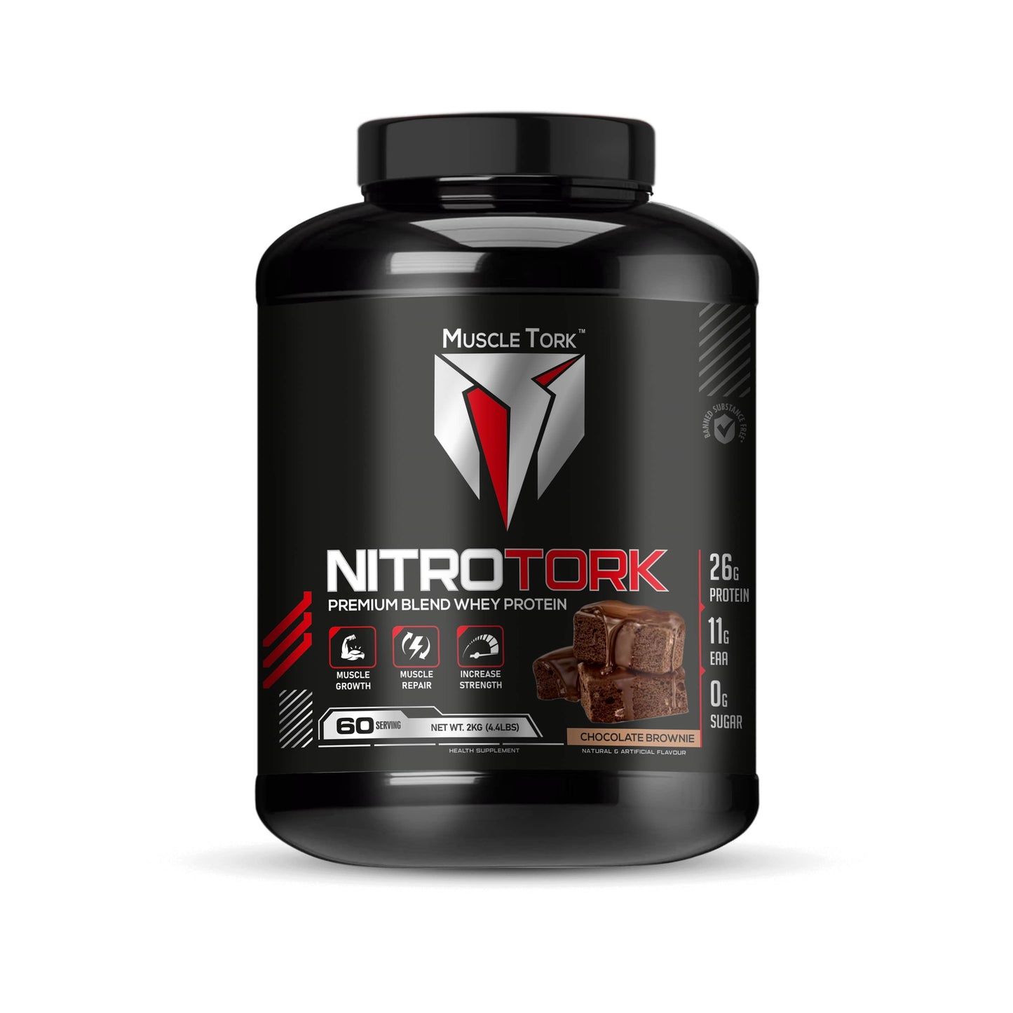 MuscleTork NitroTork Whey Protein Blend, 2 kg (4.4 lbs), 60 Servings