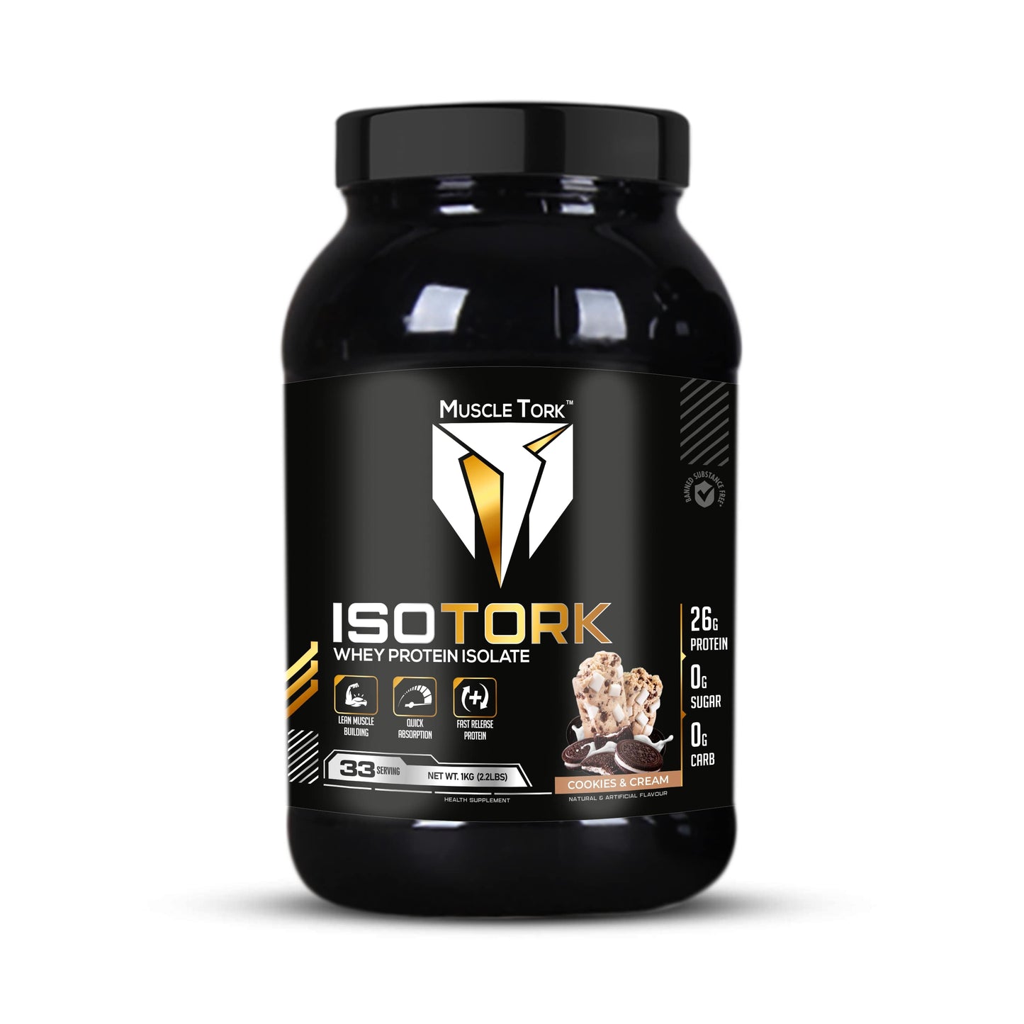 MuscleTork IsoTork Whey Protein Isolate 1 kg (2.2 lbs)