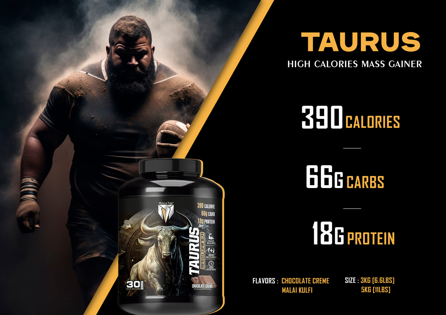 MuscleTork Taurus Mass High Calories Muscle Mass Gainer Powder