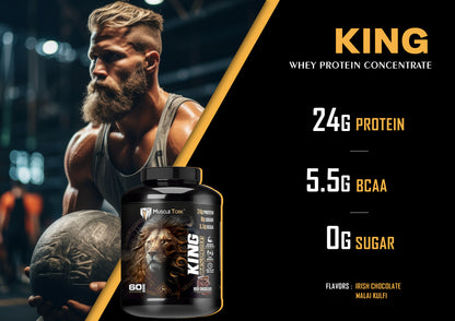 MuscleTork King Whey Premium Protein Powder, 2 kg (4.4 lbs), 60 Servings