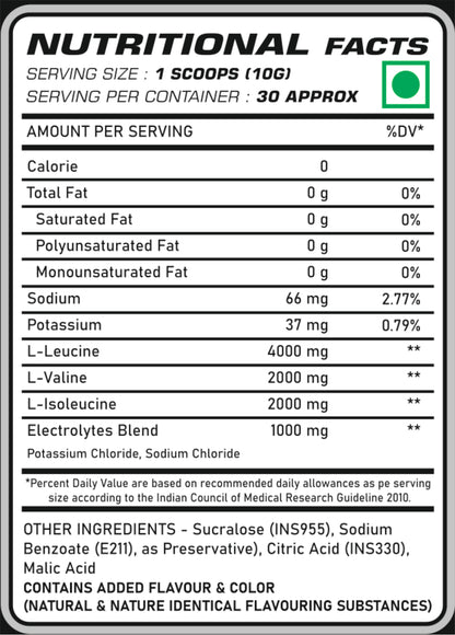 MuscleTork AminoTork Pure BCAA with Electrolytes, 300g, 30 Servings