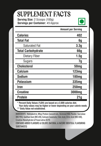 MuscleTork Anabolic Mass Gainer High Protein High Calories Superior Mass Gainer Powder