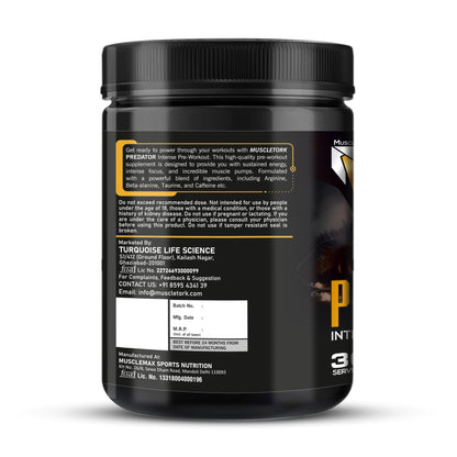 MuscleTork Predator Intense Pre-Workout, 300g, 30 Servings