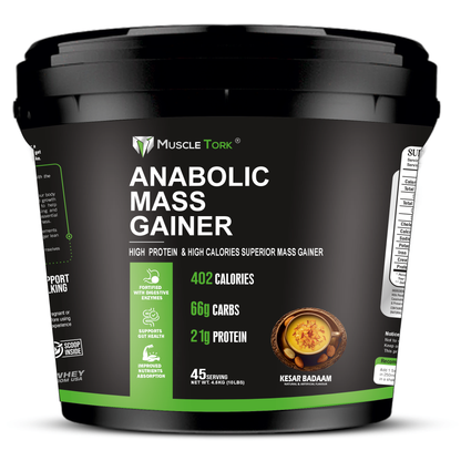 MuscleTork Anabolic Mass Gainer High Protein High Calories Superior Mass Gainer Powder