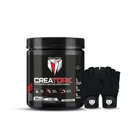 MuscleTork CreaTork Pure Micronized Creatine Monohydrate Powder, 240g, 80 Servings - Unflavoured